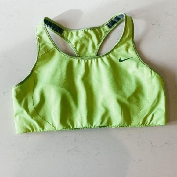Nike Dri-Fit Neon Yellow Pullover Racerback Sports Bra, Size XL - Picture 2 of 6